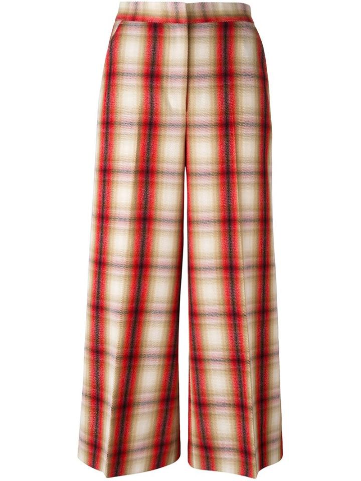 Msgm Cropped Trousers, Women's, Size: 42, Red, Virgin Wool
