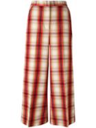 Msgm Cropped Trousers, Women's, Size: 42, Red, Virgin Wool