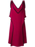 Gwen Salakaia Velvet Trimmings Dress, Women's, Size: 0, Red, Silk
