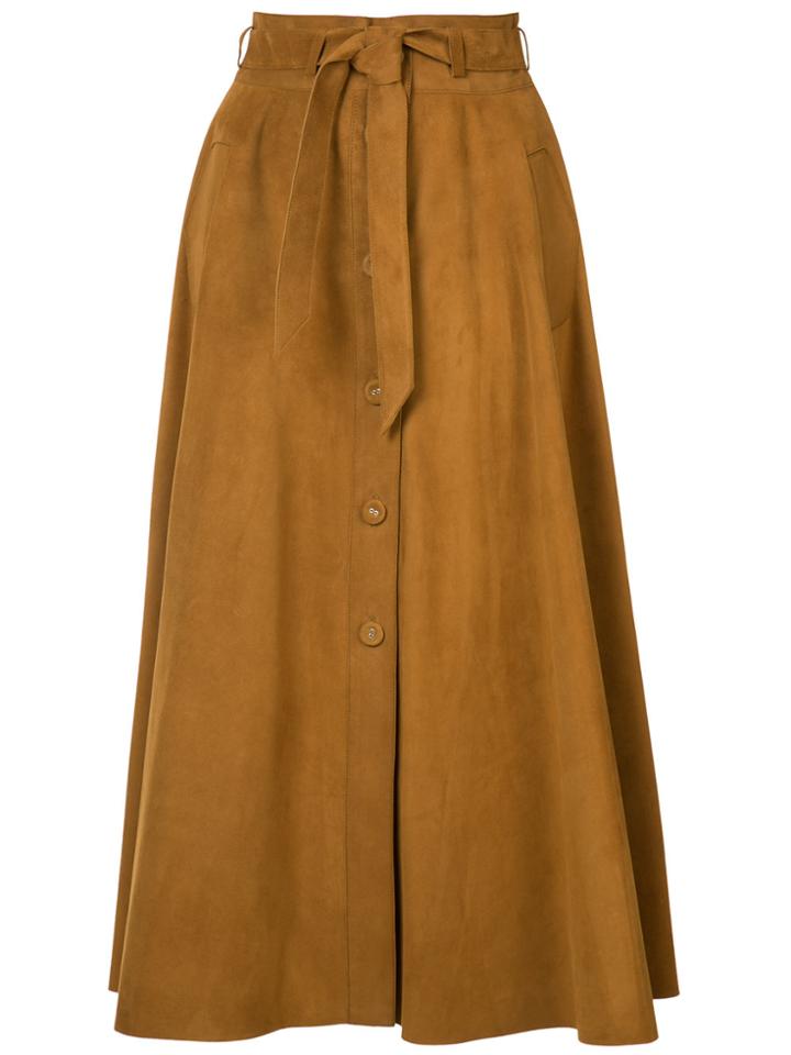 Martin Grant Pleated Skirt - Brown