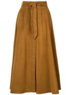 Martin Grant Pleated Skirt - Brown