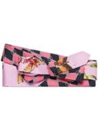 Gucci Rosa Garden Chains Print Silk Headband - Pink