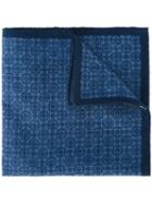 Eleventy Woven Pocket Square, Men's, Blue, Cotton