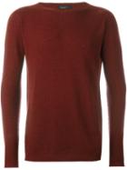 Roberto Collina Cashmere Round Neck Pullover, Men's, Size: 52, Red, Cashmere