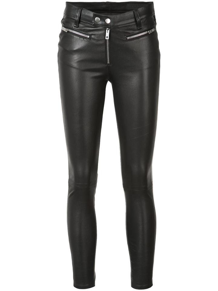 Rag & Bone Skinny Trousers, Women's, Size: 28, Black, Lamb Skin/cotton/spandex/elastane