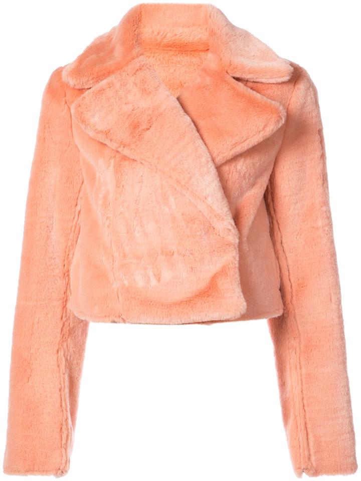 Dvf Diane Von Furstenberg Faux Fur Jacket - Pink & Purple