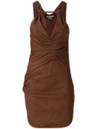 Jacquemus Cowl Neck Mini Dress - Brown