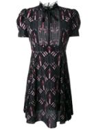 Valentino Love Blades Mini Dress, Women's, Size: 44, Black, Silk/cotton/polyamide