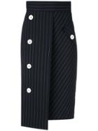 Dorothee Schumacher Oversized Buttons Pinstripe Skirt - Blue