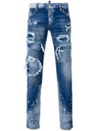 Dsquared2 Distressed Jeans, Men's, Size: 50, Blue, Cotton/spandex/elastane