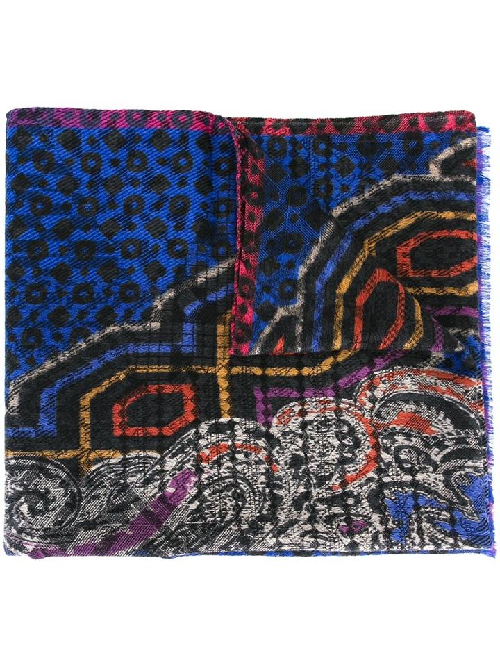 Etro Printed Scarf, Men's, Silk/wool
