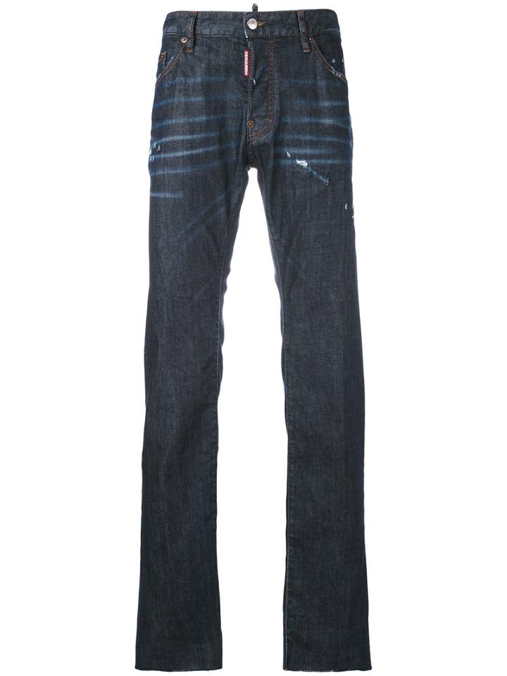 Loose Fit Jeans - Men - Cotton/calf Leather/polyester/spandex/elastane - 50, Blue, Cotton/calf Leather/polyester/spandex/elastane, Dsquared2