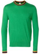Paul Smith - Stripy Detail Sweater - Men - Merino - M, Green, Merino
