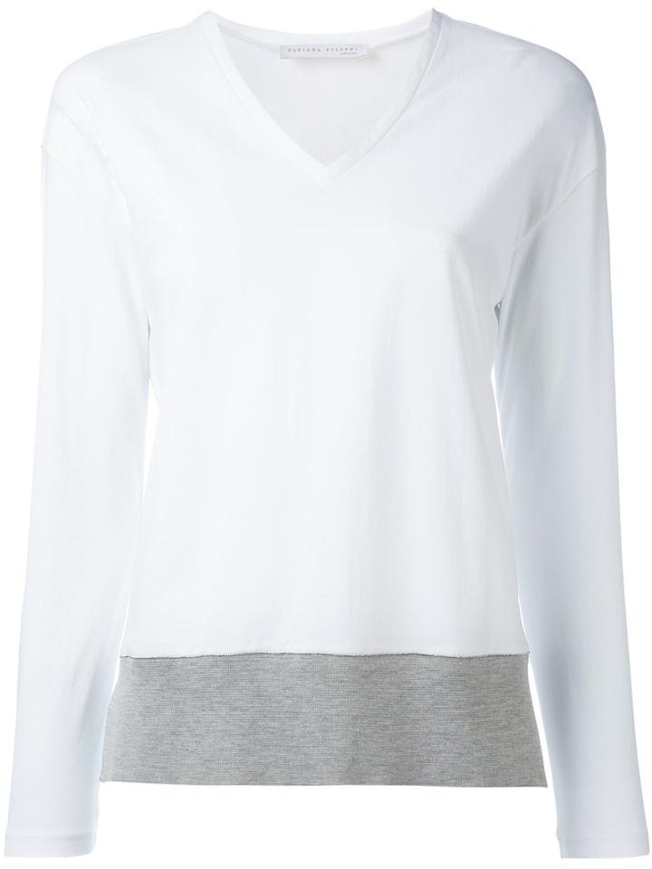 Fabiana Filippi - Contrast Sweatshirt - Women - Cotton - 42, White, Cotton