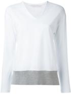 Fabiana Filippi - Contrast Sweatshirt - Women - Cotton - 42, White, Cotton