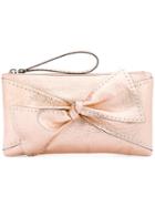 Red Valentino - Bow Applique Clutch Bag - Women - Leather - One Size, Yellow/orange, Leather