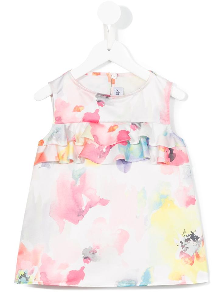 Simonetta Floral Print Ruffled Top, Girl's, Size: 8 Yrs