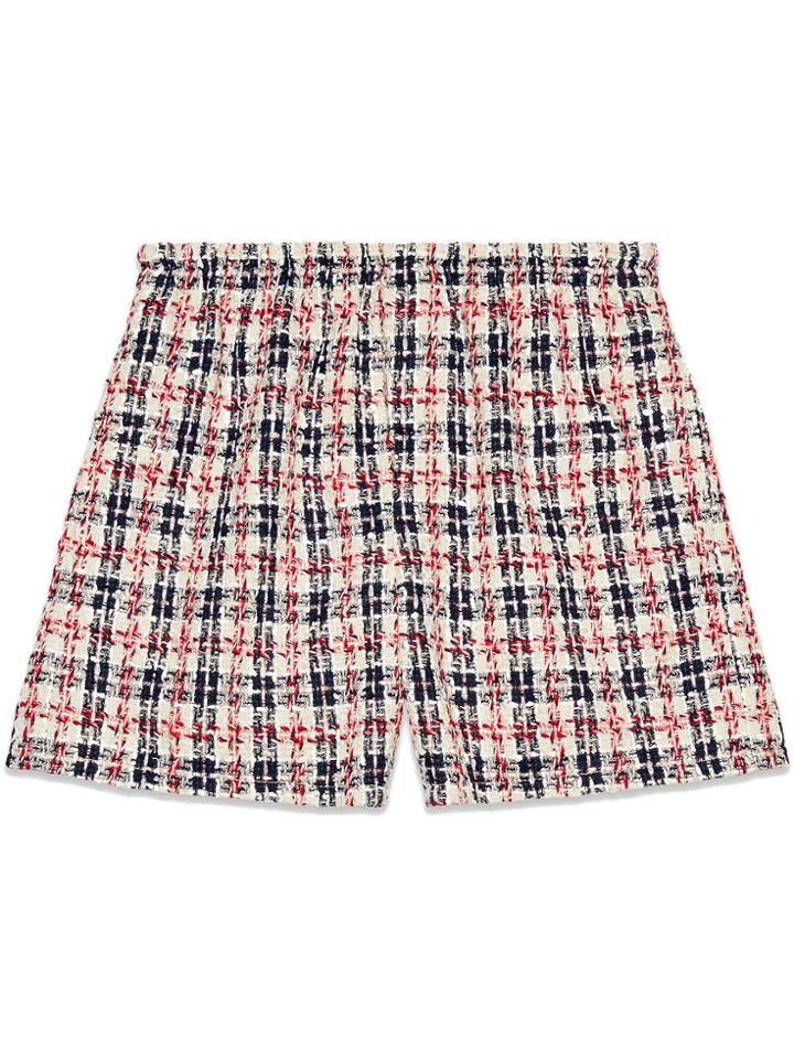 Gucci Tweed Check Shorts - White