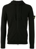 Stone Island Zip Up Hoodie, Men's, Size: Small, Black, Cotton/polyamide