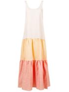 Lisa Marie Fernandez Sleeveless Three Tier Linen Dress, Women's, Size: 2, Yellow/orange, Linen/flax