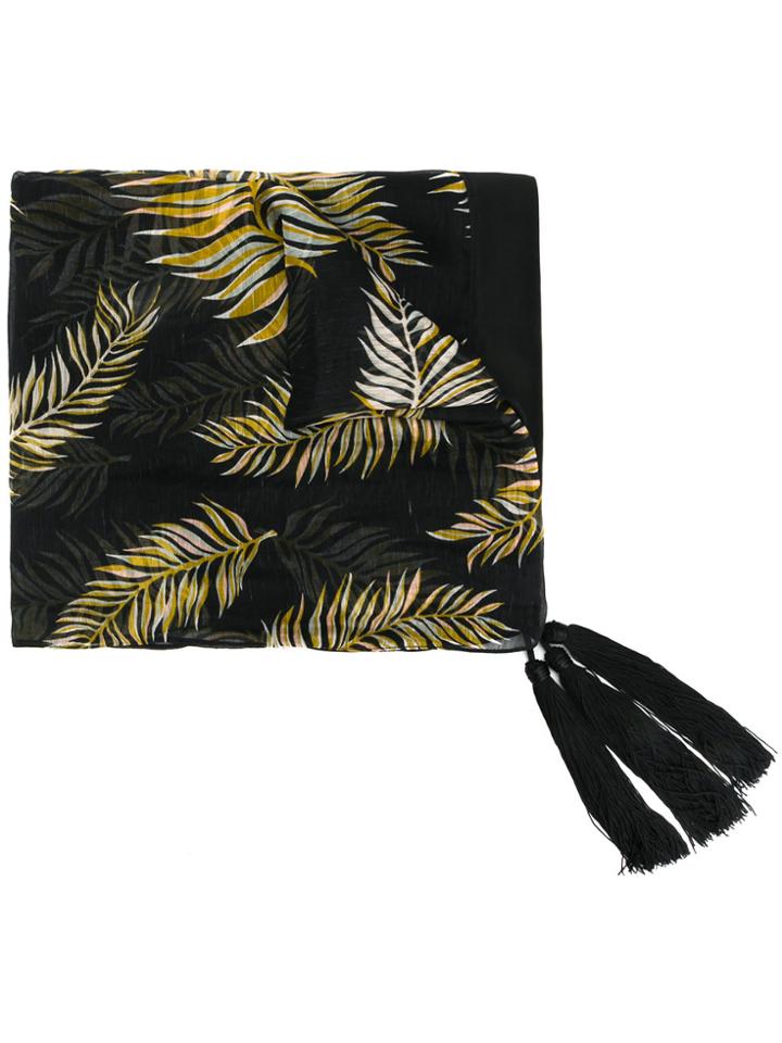 Forte Forte Leaf Print Scarf - Black