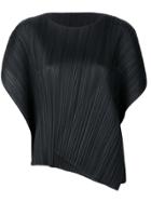 Pleats Please By Issey Miyake Pleated Open Sleeved Top - Black