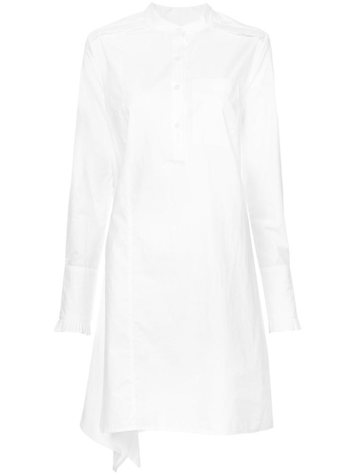 Derek Lam 10 Crosby Asymmetrical Shirtdress With Ruffle Detail - White