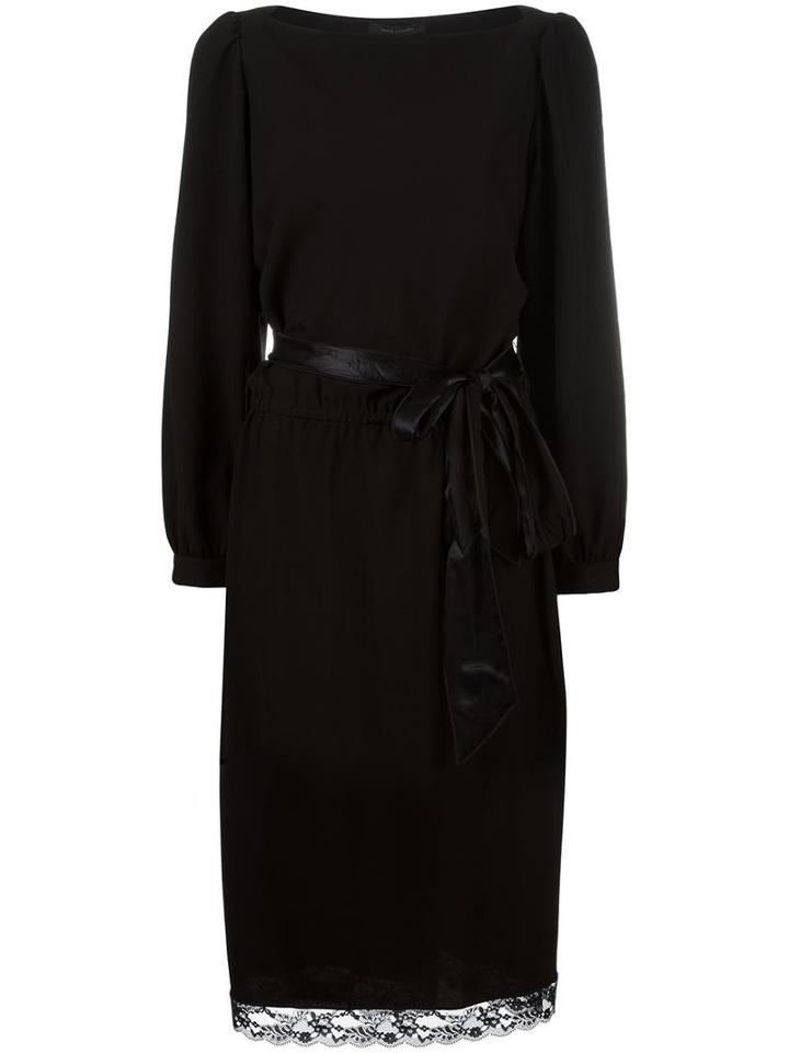 Marc Jacobs Boat Neck Shift Dress, Women's, Size: 8, Black, Triacetate/polyester/silk