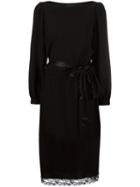 Marc Jacobs Boat Neck Shift Dress, Women's, Size: 8, Black, Triacetate/polyester/silk