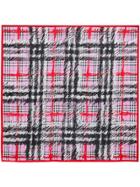 Burberry Scribble Check Silk Square Scarf - Pink & Purple