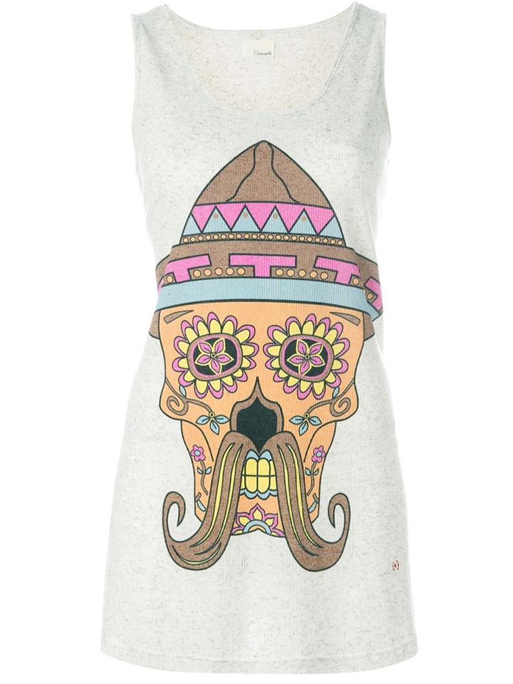 +people Skull Print Tank Top