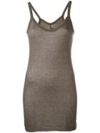 Rick Owens Lilies - Long Sheer Tank - Women - Cotton/polyamide/viscose - 42, Grey, Cotton/polyamide/viscose