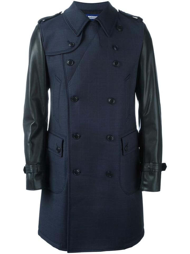 Junya Watanabe Comme Des Garçons Man Double-breasted Contrast Sleeves Coat