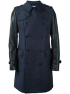 Junya Watanabe Comme Des Garçons Man Double-breasted Contrast Sleeves Coat