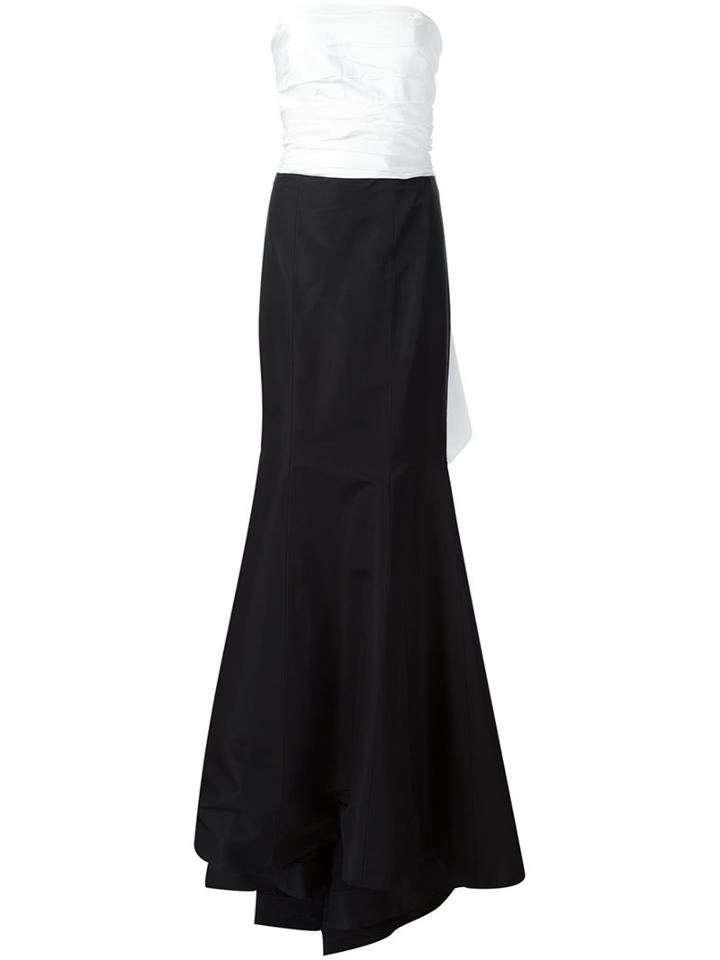 Carolina Herrera Draped Fishtail Gown, Women's, Size: 14, Black, Silk