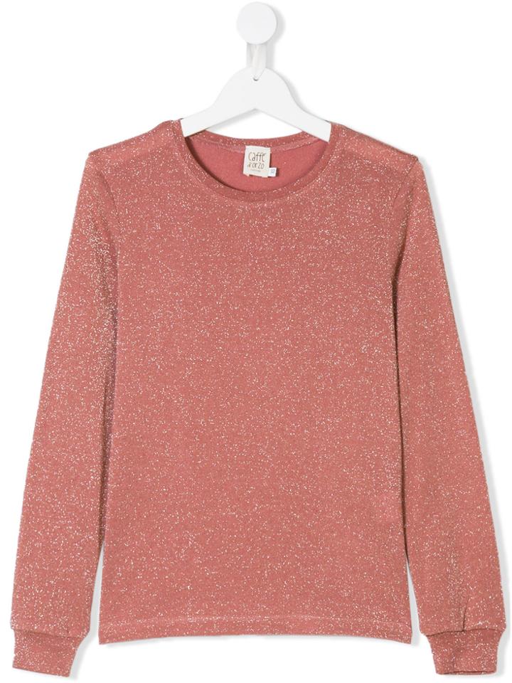 Caffe' D'orzo Samanta Metallic Thread Sweatshirt - Pink & Purple