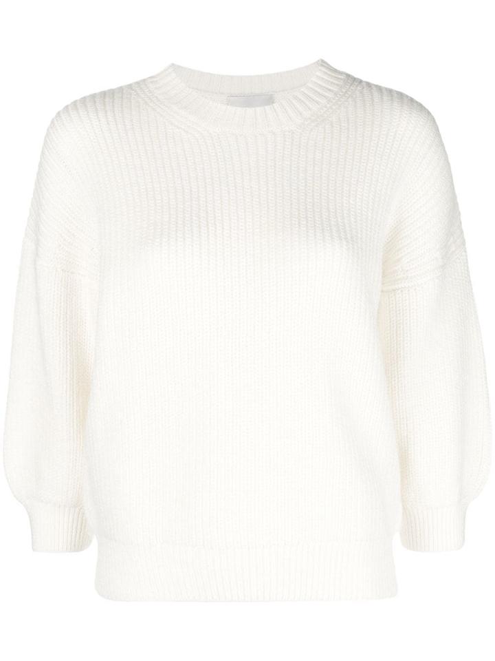 3.1 Phillip Lim Ribbed Crew Neck Pullover - Neutrals