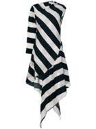 Marques'almeida Striped Asymmetric Dress - Black