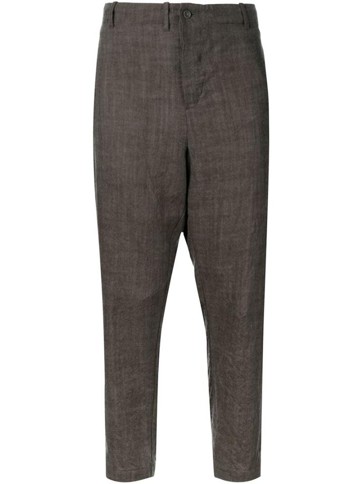 Forme D'expression Cropped Trousers, Men's, Size: Large, Brown, Cotton/virgin Wool