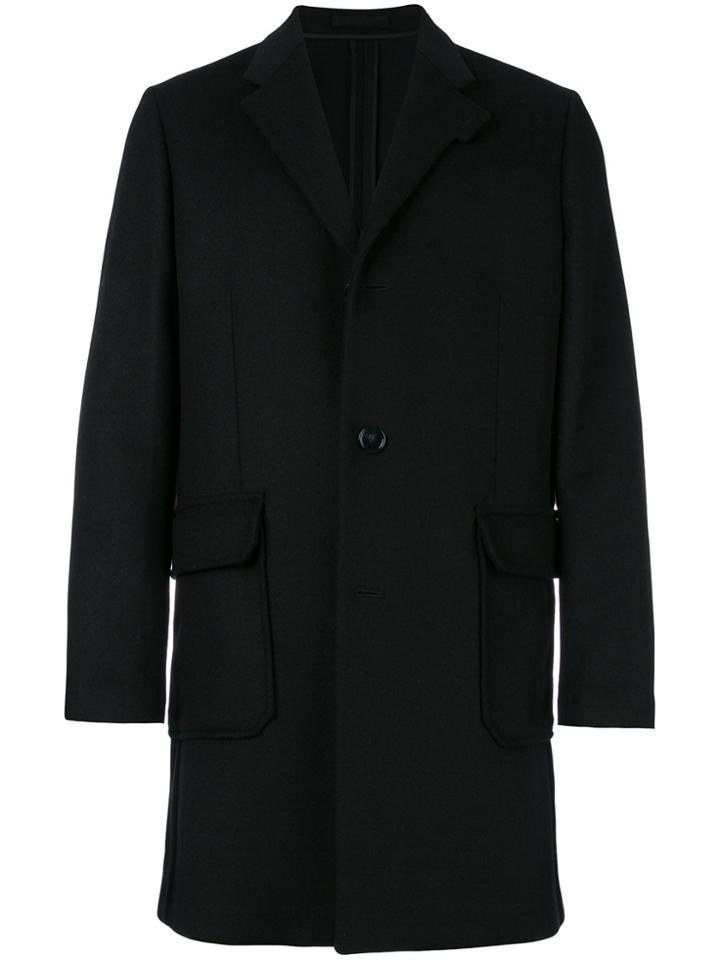 Paolo Pecora Single-breasted Coat - Black