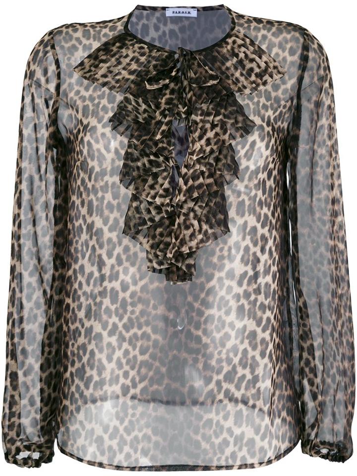 P.a.r.o.s.h. 'popar' Blouse, Women's, Size: Medium, Brown, Polyester