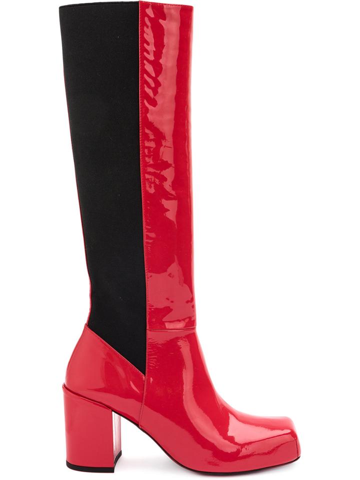Aalto Block Heeled Boots - Red
