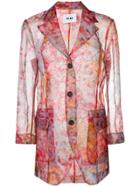 Msgm Floral Print Jacket - Pink