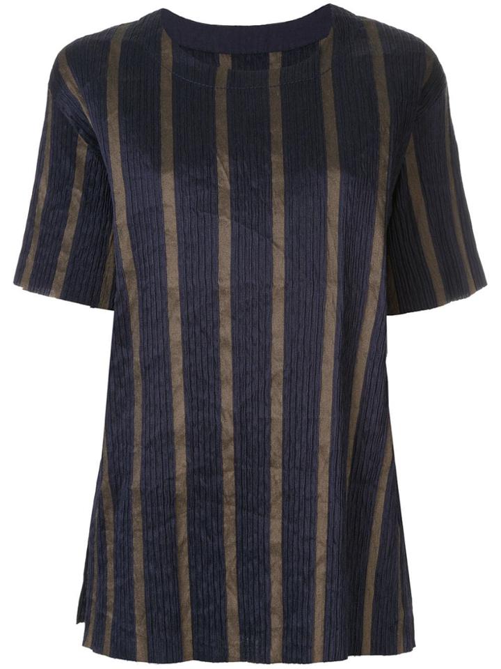 Uma Wang Striped Short-sleeve Top - Blue