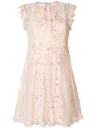 Red Valentino Floral Pleated Dress - Neutrals