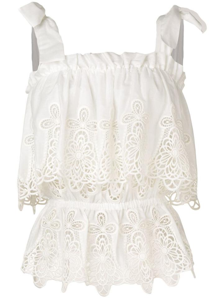 Dolce & Gabbana Intaglio Embroidered Top - White