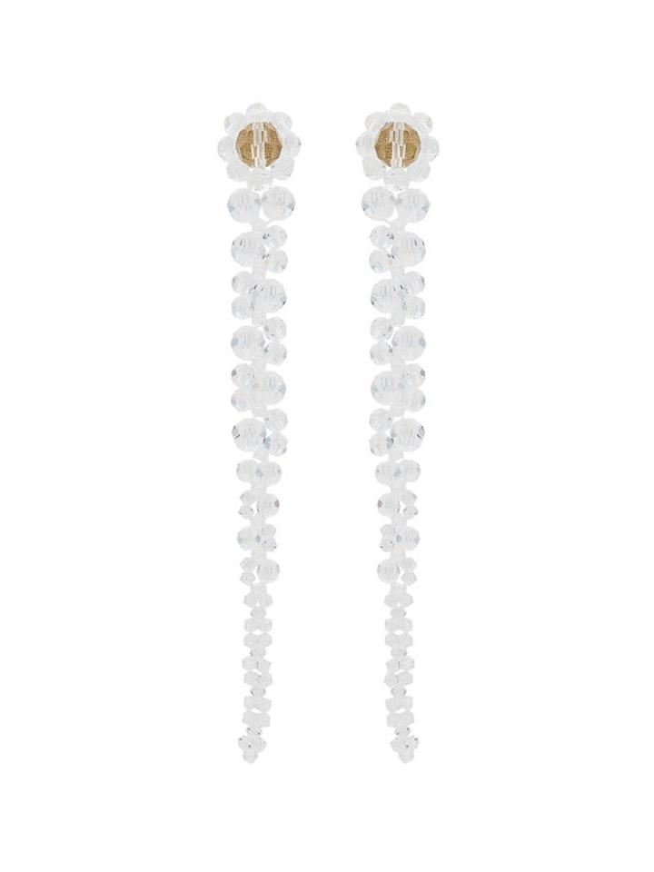Simone Rocha Clear Floral Drop Earrings - White