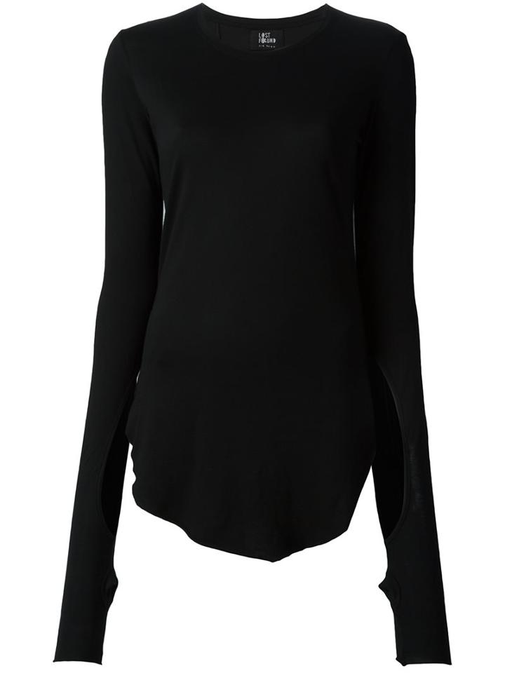 Lost & Found Ria Dunn Cut-out Detail T-shirt, Women's, Size: Xxs, Black, Cotton/cashmere