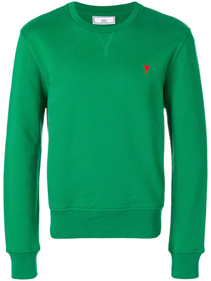 Ami Alexandre Mattiussi Embroidered Logo Sweatshirt - Green