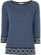 Michael Michael Kors Geometric Print Top, Women's, Size: Xs, Blue, Spandex/elastane/polyester